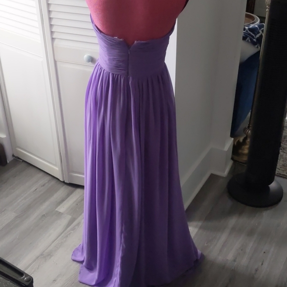 Purple Bridesmaid Formal Strapless Dress Sz 2 - Picture 6 of 13